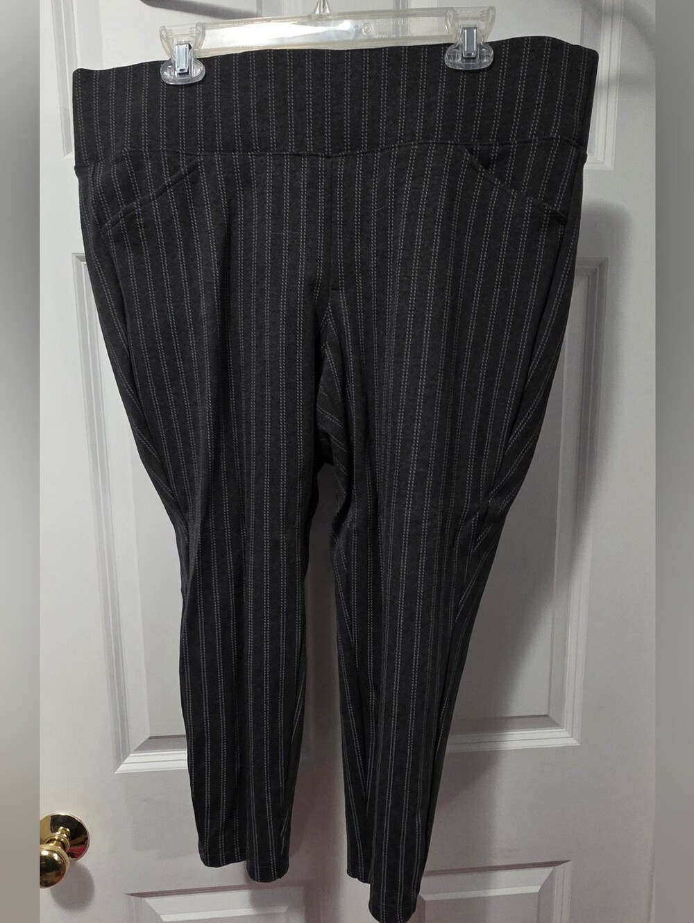 torrid Grey Pinstripe Ankle Pants